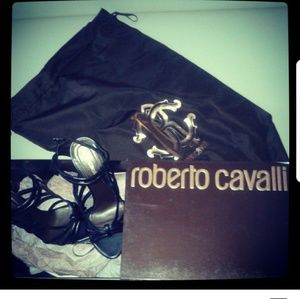 Robero Cavalli high heel leather sandals
